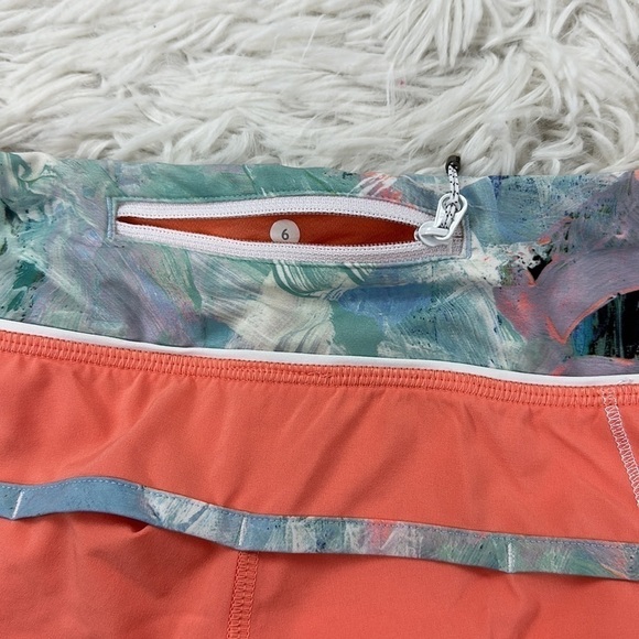 Lululemon Run: Speed Short *4-way Stretch Plum Peach / Blushed Illusion Multi - Picture 4 of 4